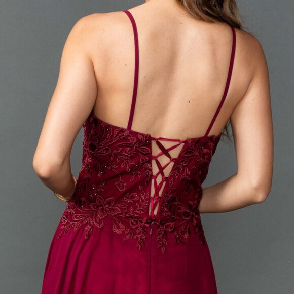 New A-Line Chiffon Mother Of Bride Dress w/ Lace Embroidery & Bolero DQ 4542 - Picture 5 of 9